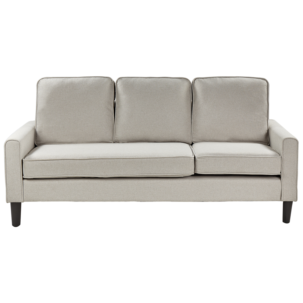 Divano a 3 posti tessuto bianco sporco con ottomana imbottito metà secolo