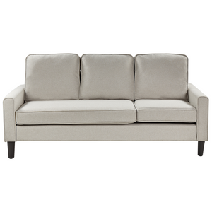 Divano a 3 posti tessuto bianco sporco con ottomana imbottito metà secolo