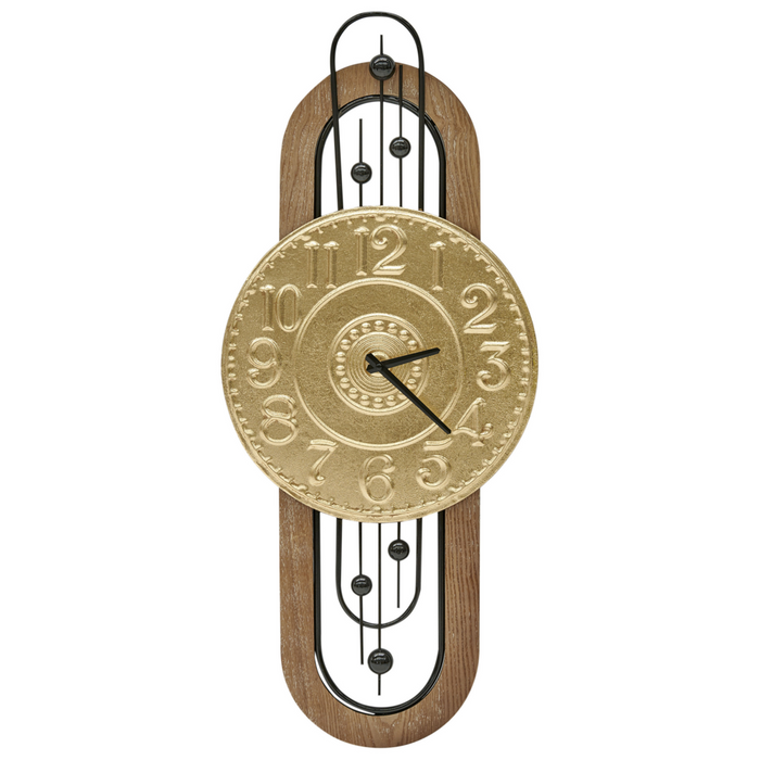 Orologio da parete in ferro nero con numeri arabi oro stile vintage retrò