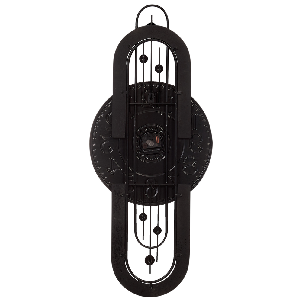 Orologio da parete in ferro nero con numeri arabi oro stile vintage retrò