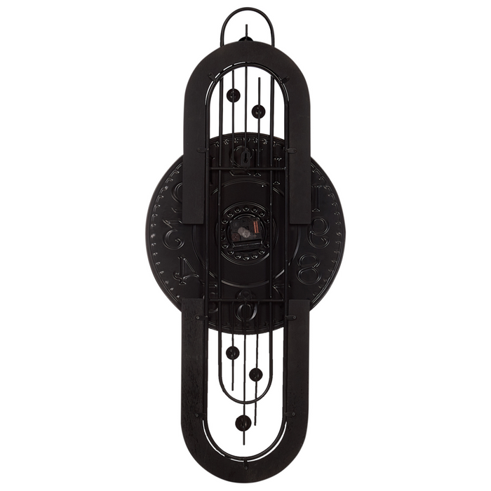 Orologio da parete in ferro nero con numeri arabi oro stile vintage retrò