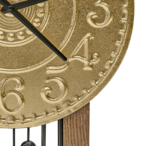 Orologio da parete in ferro nero con numeri arabi oro stile vintage retrò