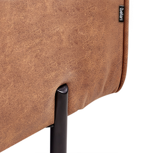 Chaise longue in ecopelle con inserti marrone dorato lato sinistro stile moderno tradizionale