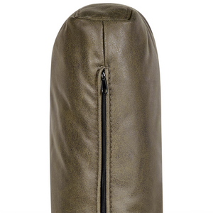 Chaise longue in ecopelle con inserti verde lato sinistro stile moderno tradizionale