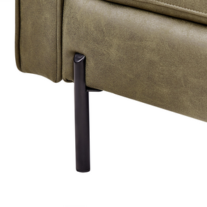 Chaise longue in ecopelle con inserti verde lato sinistro stile moderno tradizionale