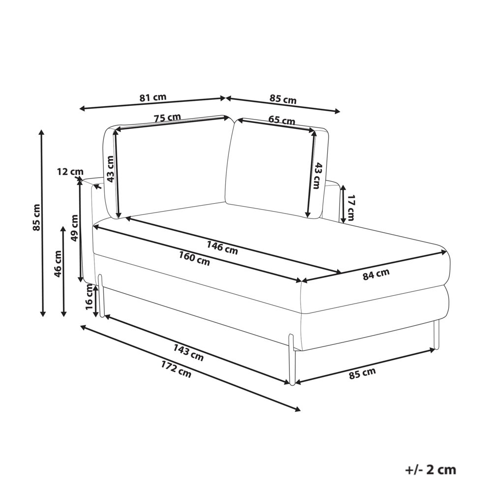 Chaise longue in ecopelle con inserti verde lato sinistro stile moderno tradizionale