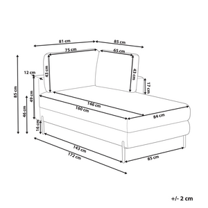 Chaise longue in ecopelle con inserti verde lato sinistro stile moderno tradizionale