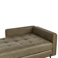 Chaise longue in ecopelle con inserti verde lato destro stile moderno tradizionale