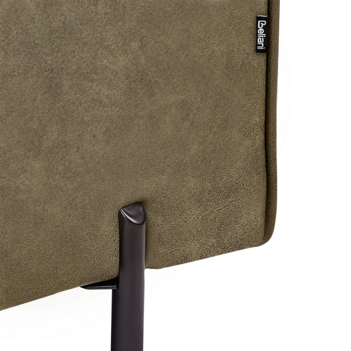 Chaise longue in ecopelle con inserti verde lato destro stile moderno tradizionale