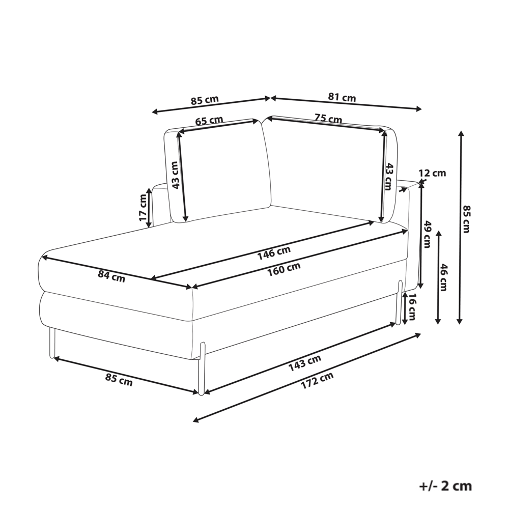 Chaise longue in ecopelle con inserti verde lato destro stile moderno tradizionale