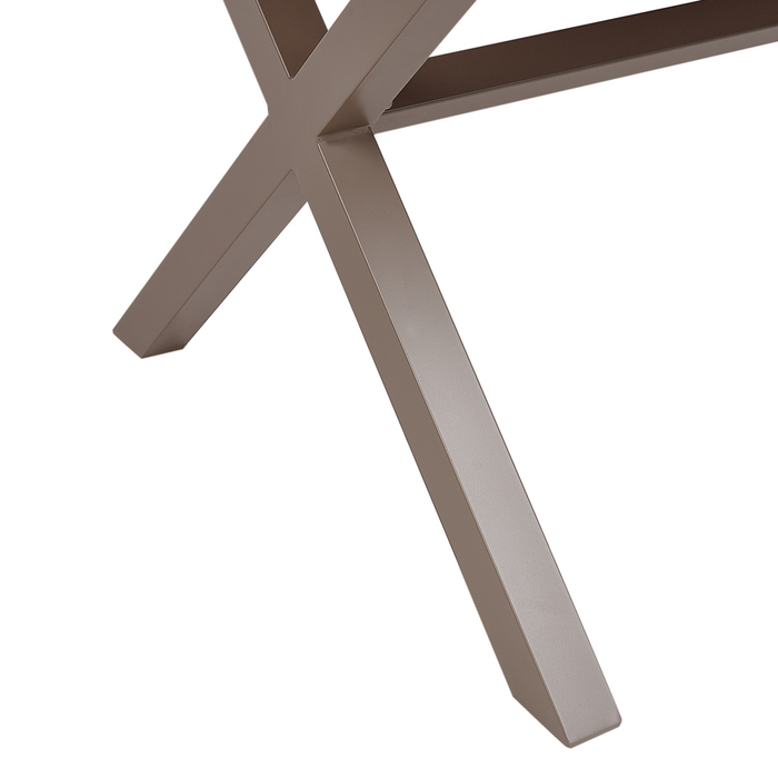 Tavolo da pranzo da giardino Taupe Struttura in alluminio 4-6 posti resistente alle intemperie Patio esterno