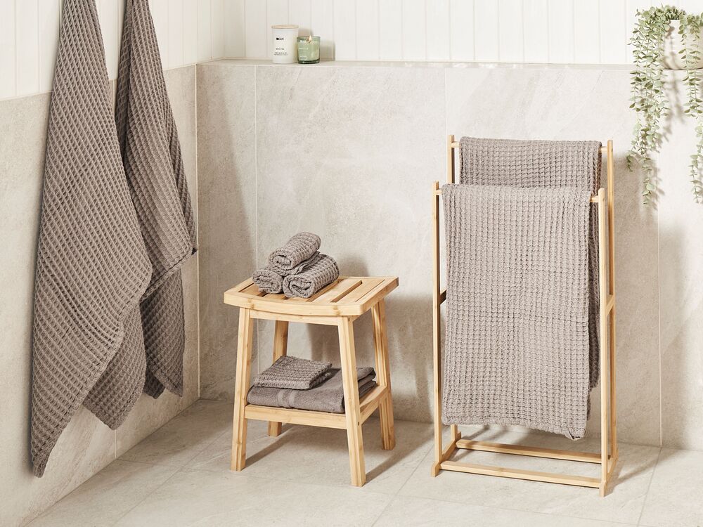 Set di 9 asciugamani da bagno e tappetino da bagno per ospiti in cotone tortora Zero Twist