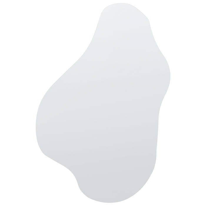 Specchio da parete argento 46 x 76 cm forma irregolare appeso decorazione corridoio