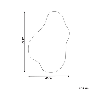 Specchio da parete argento 46 x 76 cm forma irregolare appeso decorazione corridoio
