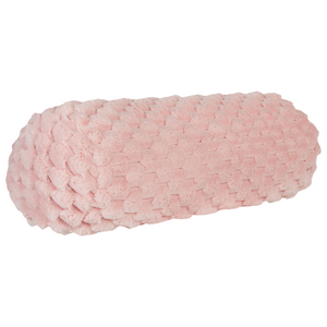 Cuscino decorativo in pelo sintetico di lana lungo a tinta unita rosa 22 x 60 cm stile elegante