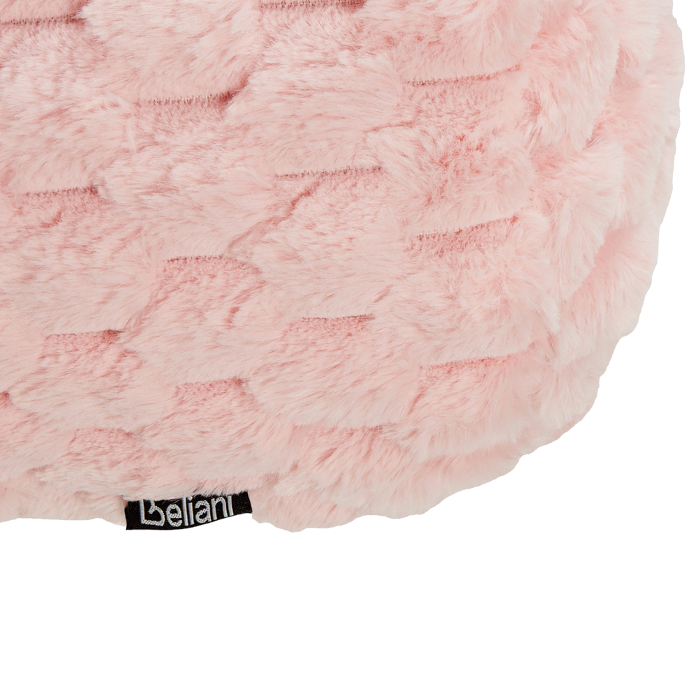 Cuscino decorativo in pelo sintetico di lana lungo a tinta unita rosa 22 x 60 cm stile elegante