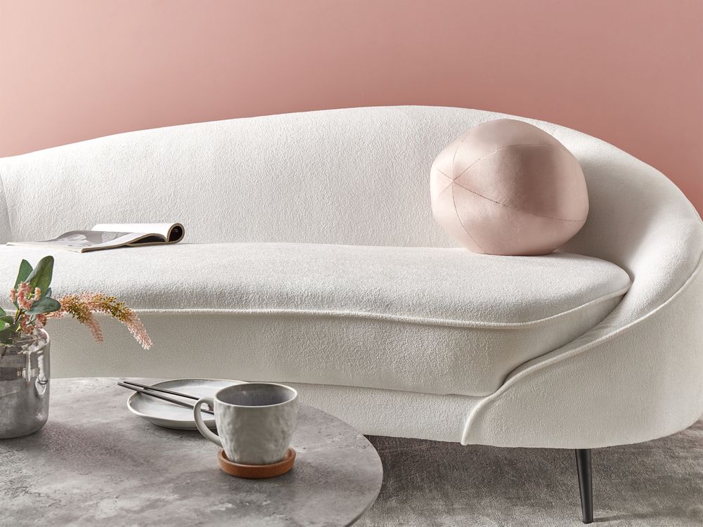 Cuscino decorativo tondo in velluto rosa 30 x 30 cm con nappe federa rimovibile