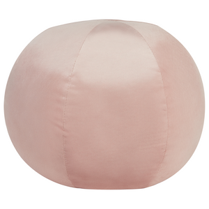 Cuscino decorativo tondo in velluto rosa 30 x 30 cm con nappe federa rimovibile