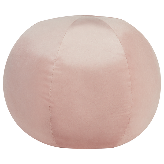 Cuscino decorativo tondo in velluto rosa 30 x 30 cm con nappe federa rimovibile