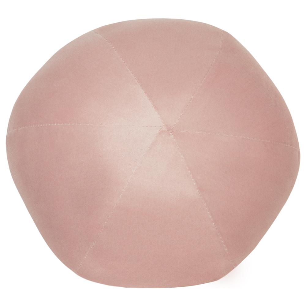 Cuscino decorativo tondo in velluto rosa 30 x 30 cm con nappe federa rimovibile