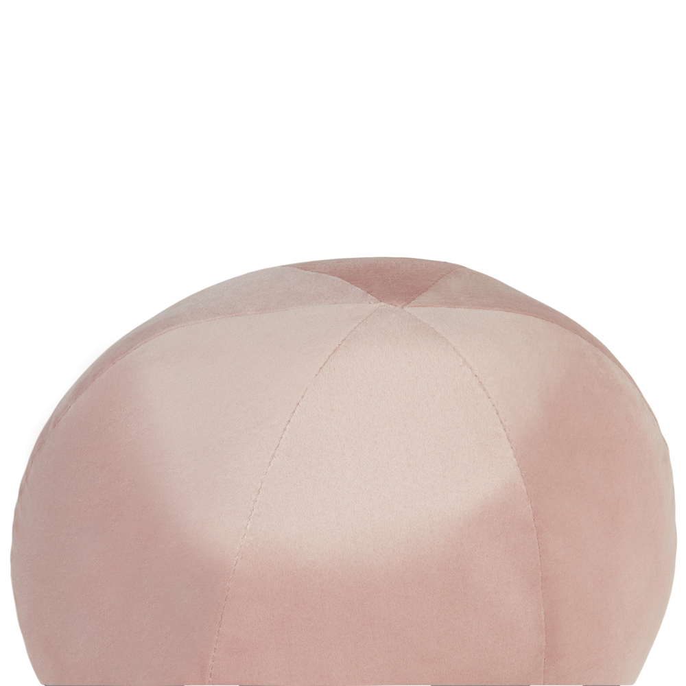 Cuscino decorativo tondo in velluto rosa 30 x 30 cm con nappe federa rimovibile