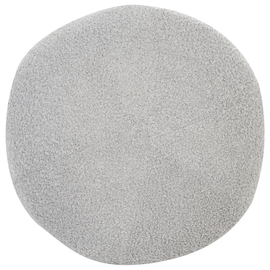 Cuscino decorativo tondo in tessuto bouclè grigio 30 x 30 cm accessorio soggiorno