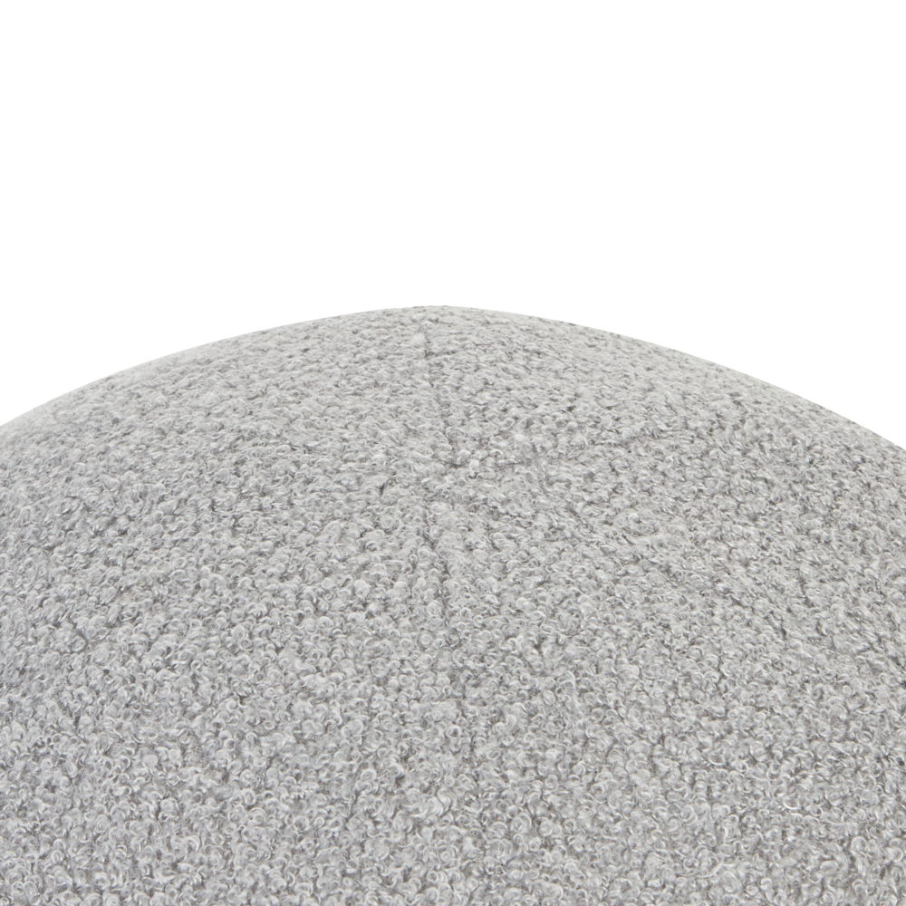 Cuscino decorativo tondo in tessuto bouclè grigio 30 x 30 cm accessorio soggiorno