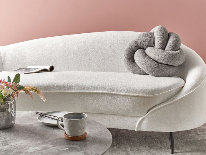 Cuscino decorativo Grigio Boucle a Nodo 45 x 45 cm Accessori decorativi