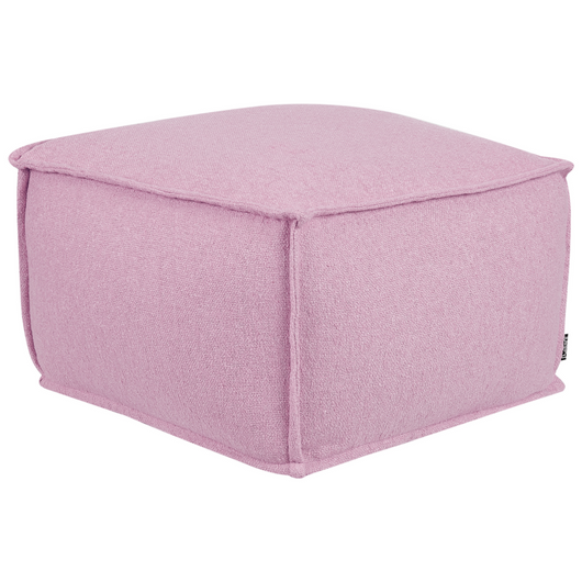 Pouf in cotone rosa imbottito con EPS di forma quadrata 50 x 50 cm poggiapiedi soggiorno accessorio per la casa