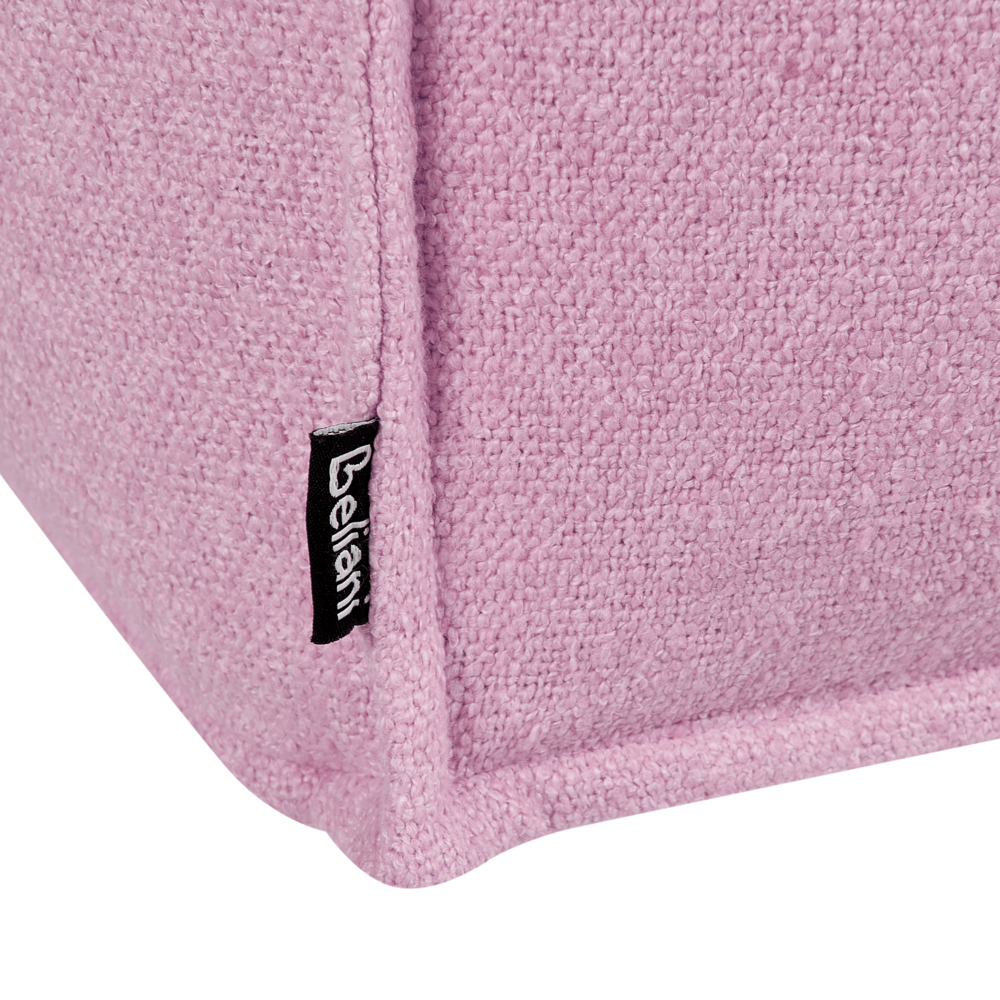 Pouf in cotone rosa imbottito con EPS di forma quadrata 50 x 50 cm poggiapiedi soggiorno accessorio per la casa