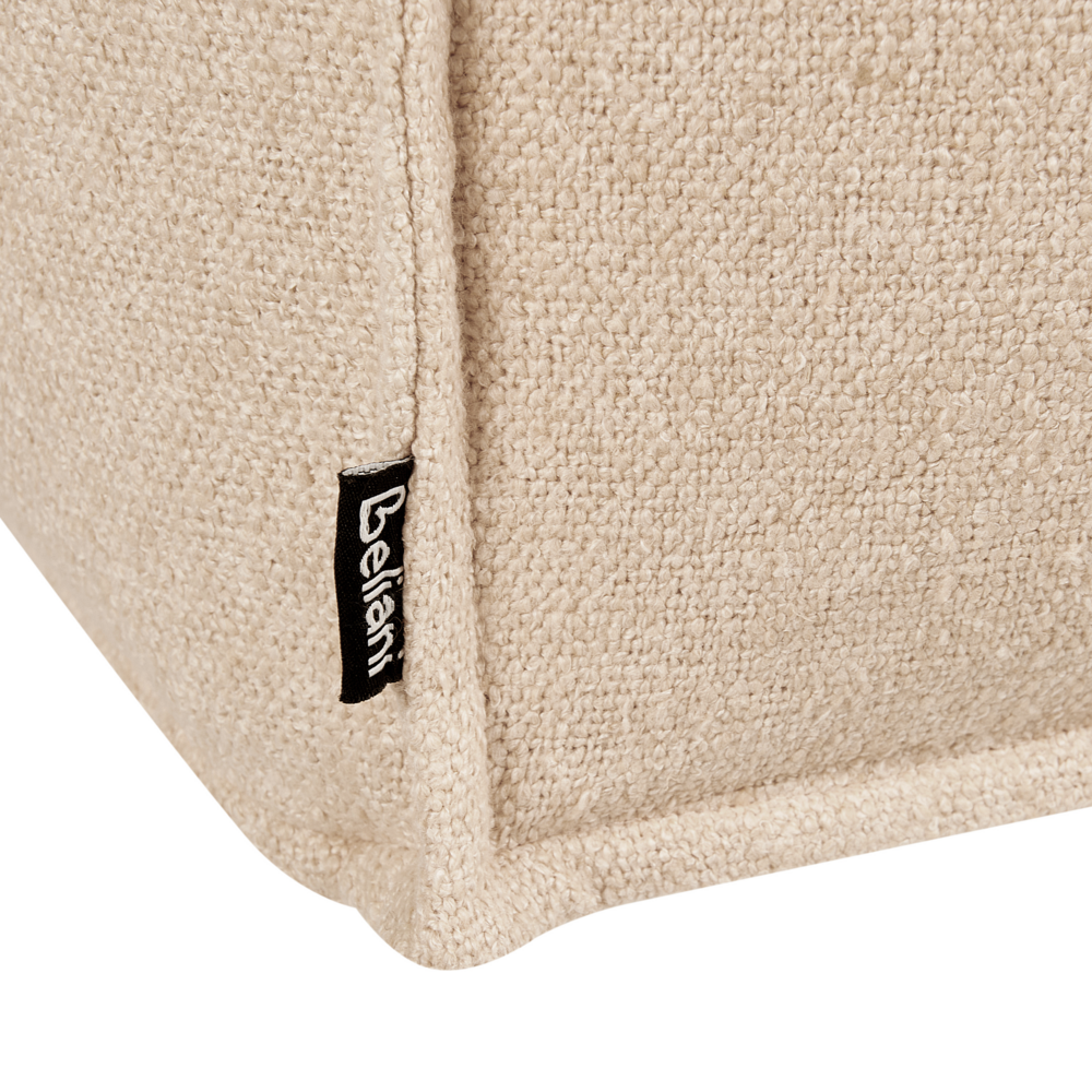 Pouf in cotone beige imbottito con EPS di forma quadrata 50 x 50 cm poggiapiedi soggiorno accessorio per la casa