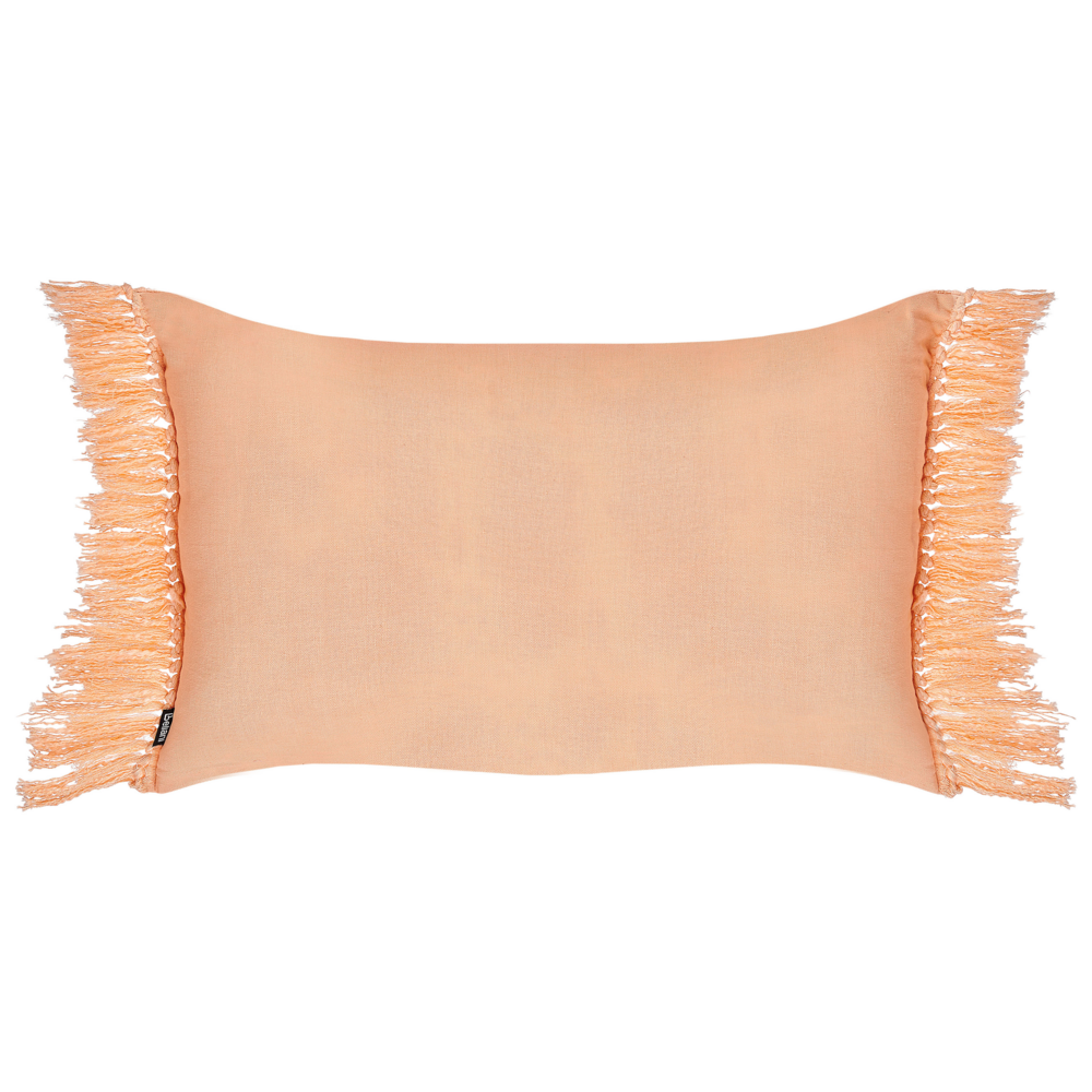 Set di 2 cuscini in cotone con nappe 40 x 60 cm arancione soggiorno elegante accogliente