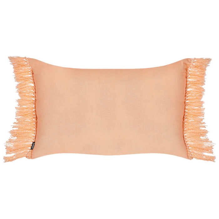 Set di 2 cuscini in cotone con nappe 40 x 60 cm arancione soggiorno elegante accogliente