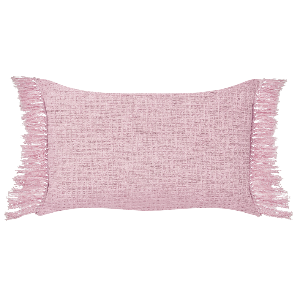 Set di 2 cuscini in cotone con nappe 40 x 60 cm Rosa soggiorno elegante accogliente