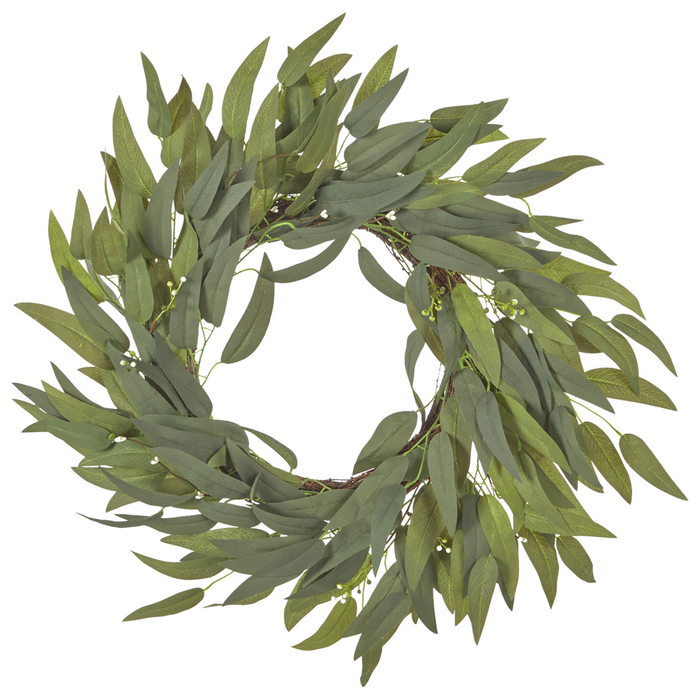 Ghirlanda per porta Verde Fiore artificiale decorativo fatto a mano rotondo 65 cm Decorazione da tavolo per parete Stile rustico tradizionale