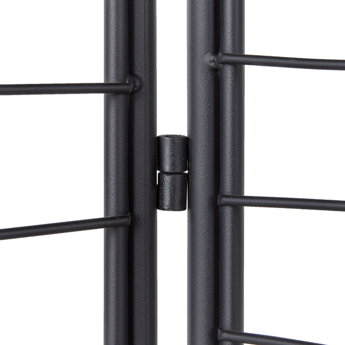 Divisorio decorativo per ambienti a 3 pannelli pieghevoli con struttura metallica in ferro nero