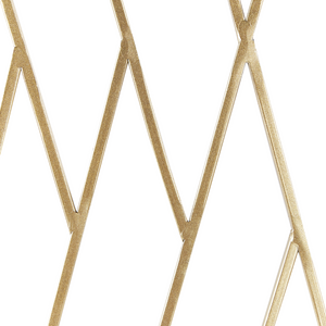 Divisorio decorativo a 3 pannelli pieghevole in ferro con struttura in metallo oro