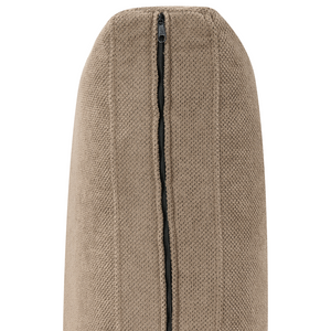 Divano angolare imbottito in tessuto marrone lato sinistro imbottito a forma di L con sedile imbottito e trapuntato e cuscini