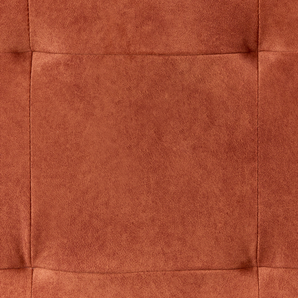 Divano angolare imbottito in tessuto arancione lato destro imbottito a forma di L con sedile imbottito e trapuntato e cuscini