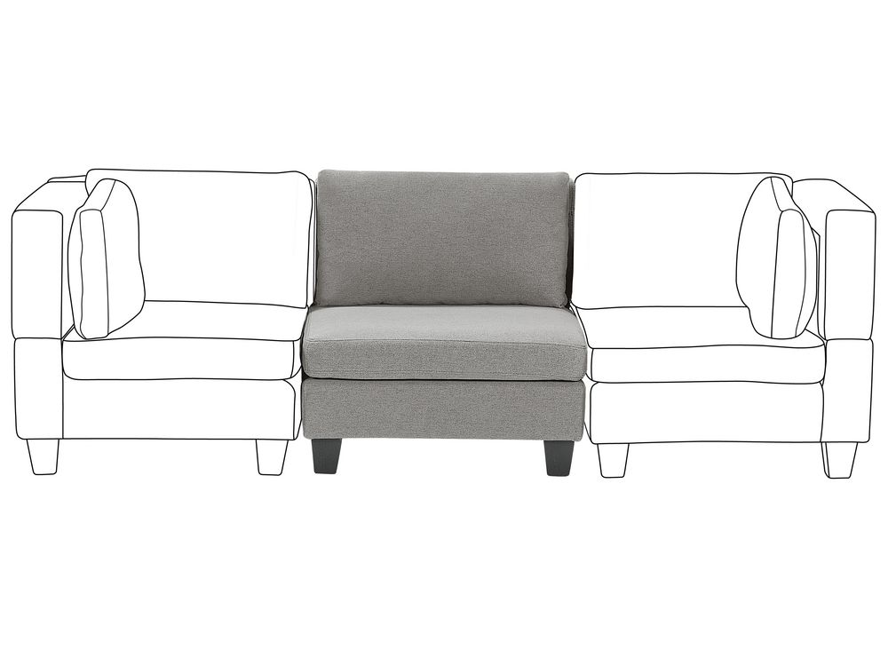 Poltrona imbottita in tessuto grigio chiaro a 1 posto sezione modulare stile moderno scandinavo soggiorno