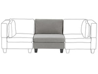 Poltrona imbottita in tessuto grigio chiaro a 1 posto sezione modulare stile moderno scandinavo soggiorno