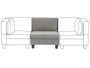 Poltrona imbottita in tessuto grigio chiaro a 1 posto sezione modulare stile moderno scandinavo soggiorno