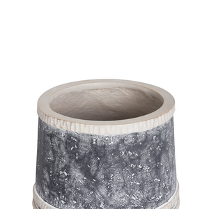 Fioriera alta in legno a strisce grigio e beige stile moderno industriale