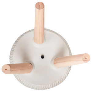 Fioriera alta in legno a strisce grigio e beige stile moderno industriale