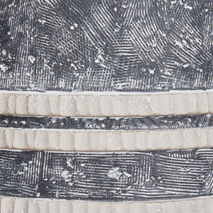 Fioriera alta in legno a strisce grigio e beige stile moderno industriale