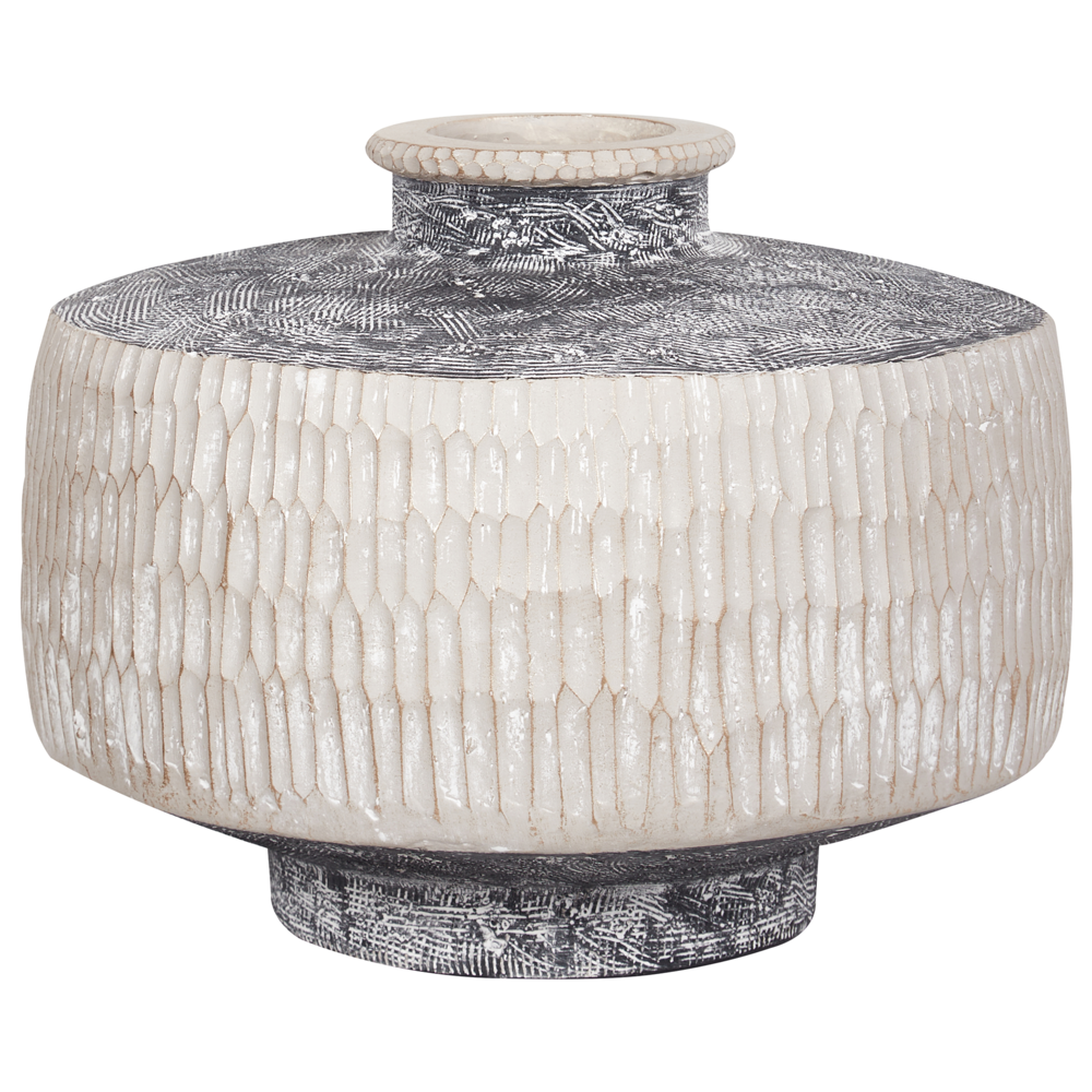 Vaso di fiori beige e grigio per esterni e interni Tradizionale Boho