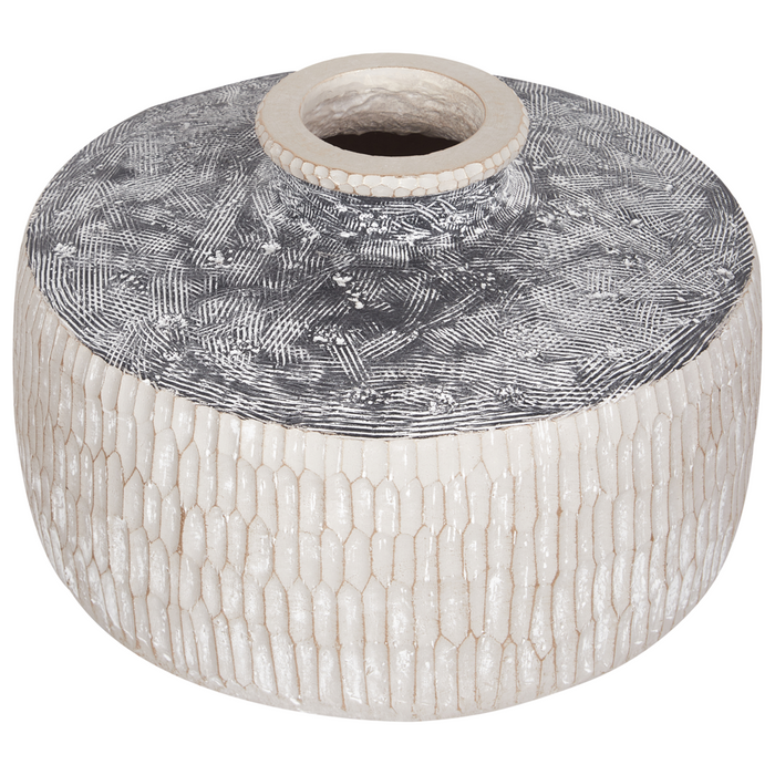 Vaso di fiori beige e grigio per esterni e interni Tradizionale Boho