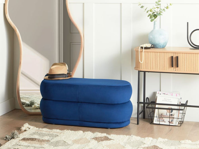 Panca decorativa in velluto blu scuro soggiorno camera da letto moderno