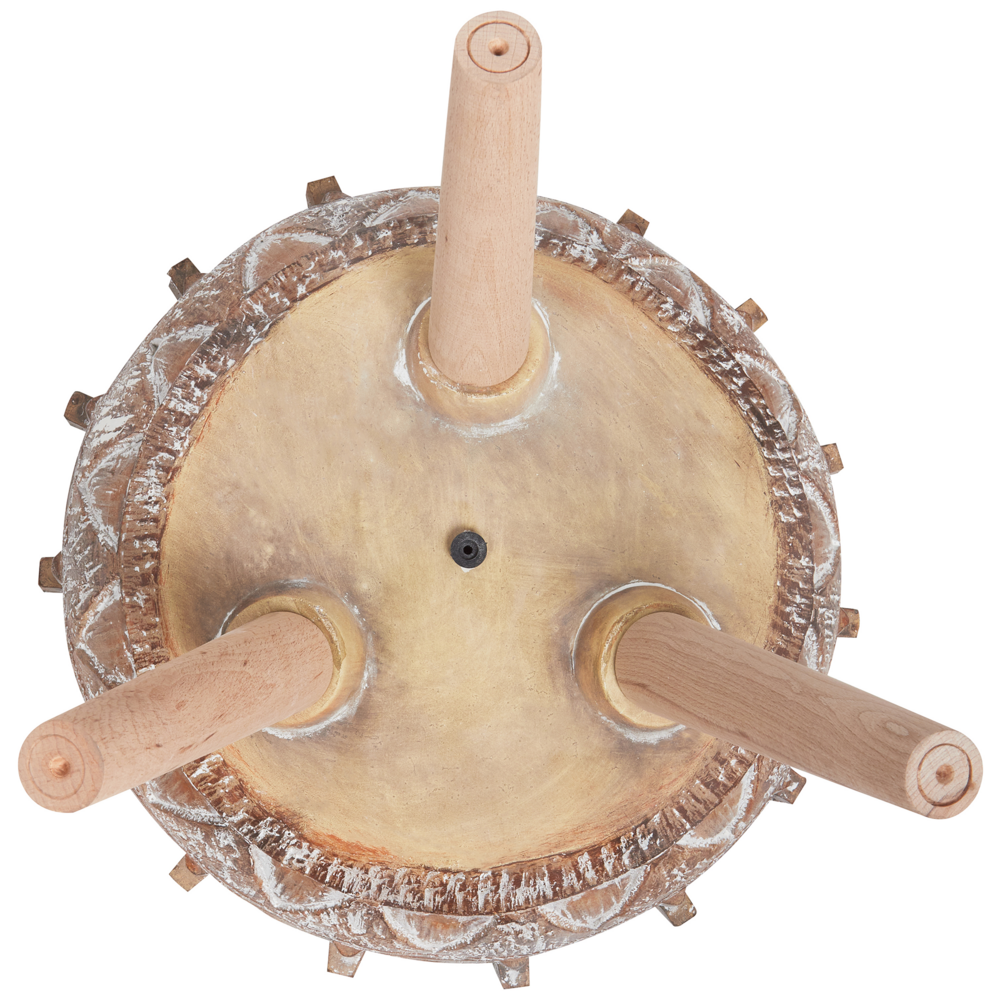 Vaso per piante Marrone chiaro Magnesio Base rotonda in legno massiccio Vaso per piante alte