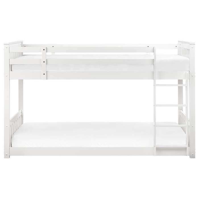 Letto a castello singolo UE per bambini in legno di gomma legno bianco cameretta